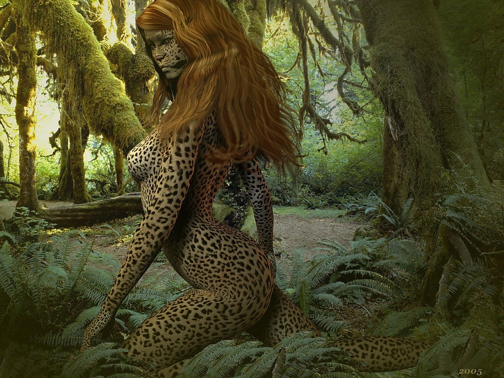 Развтратная баба в леопардовой шубке показывает сиськи и кику 