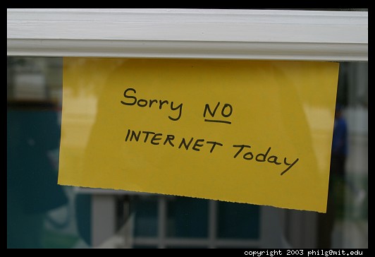 Sem internet hoje!
